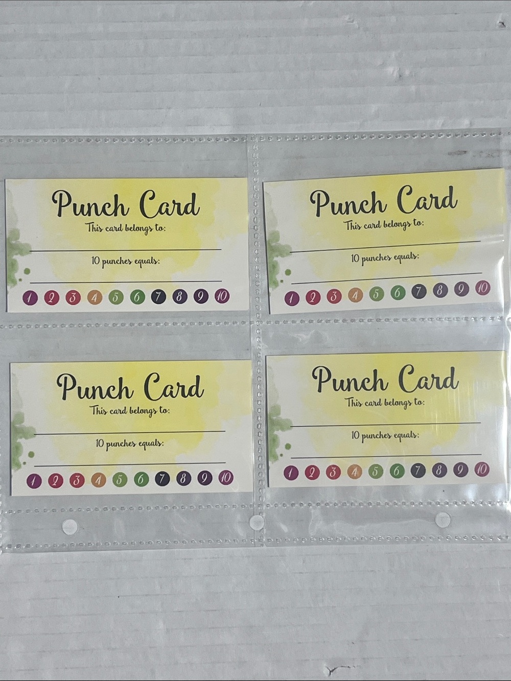 25 Pc Punch Card Set - Pick 1 Set  Floral Reward Cards